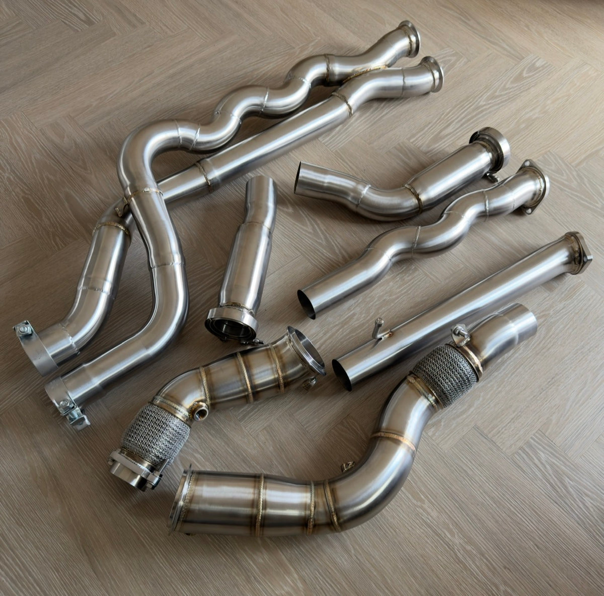F8x M3/M4 Decat race downpipes & Equal length mid pipe combo